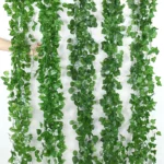 2.1M Artificial Plant Green Ivy Leaf Garland Silk Wall Hanging Vine Home Garden Decoration Wedding Party DIY Fake Wreath Leaves